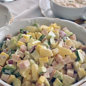 Салат картофельный с ветчиной