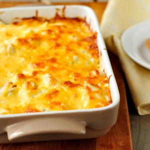 Запеканка из куриной печени с овощами под сыром