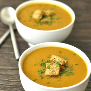 Суп-пюре овощной со злаками и курицей